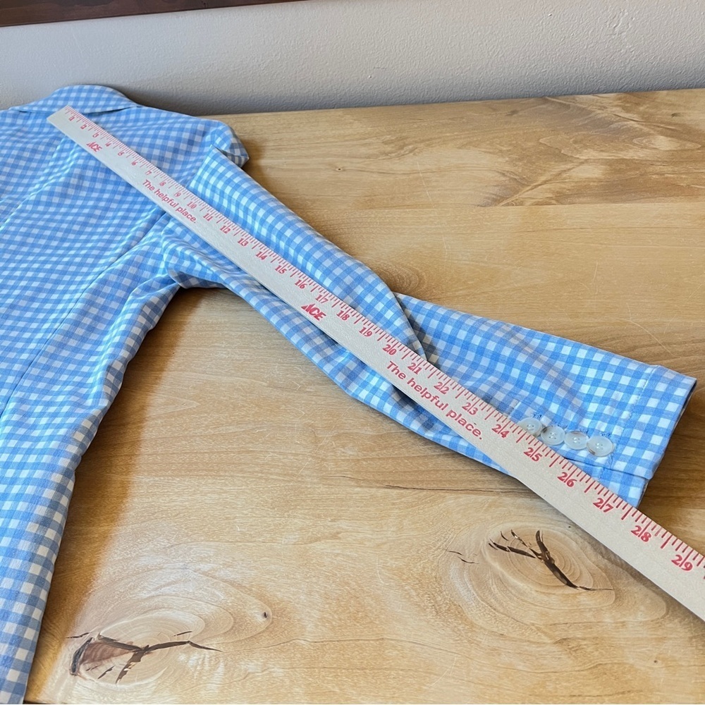 J. McLaughlin Light Blue Gingham Blazer - Picture 11 of 12
